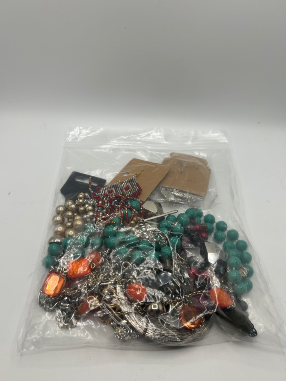 Turquoise & Orange Mixed Bead Earrings necklaces  Set - Women